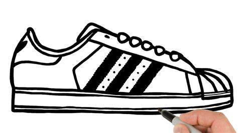 adidas shoes drawing step by.